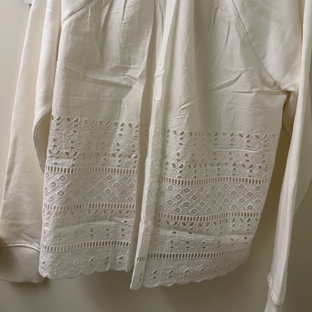 J. Crew Cream Lace-Trim Sweatshirt